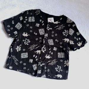 Vintage EASE SPORT black beige reversible top